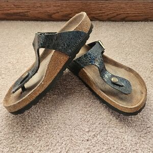 Birkenstock Womens Gizeh Sandal, Size 6 Black Sparkle Flip Flip